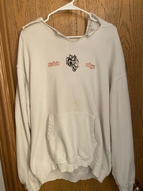 Rare Darc Sport White Hoodie with Wolf Chest Graphic - XL - 473/1000